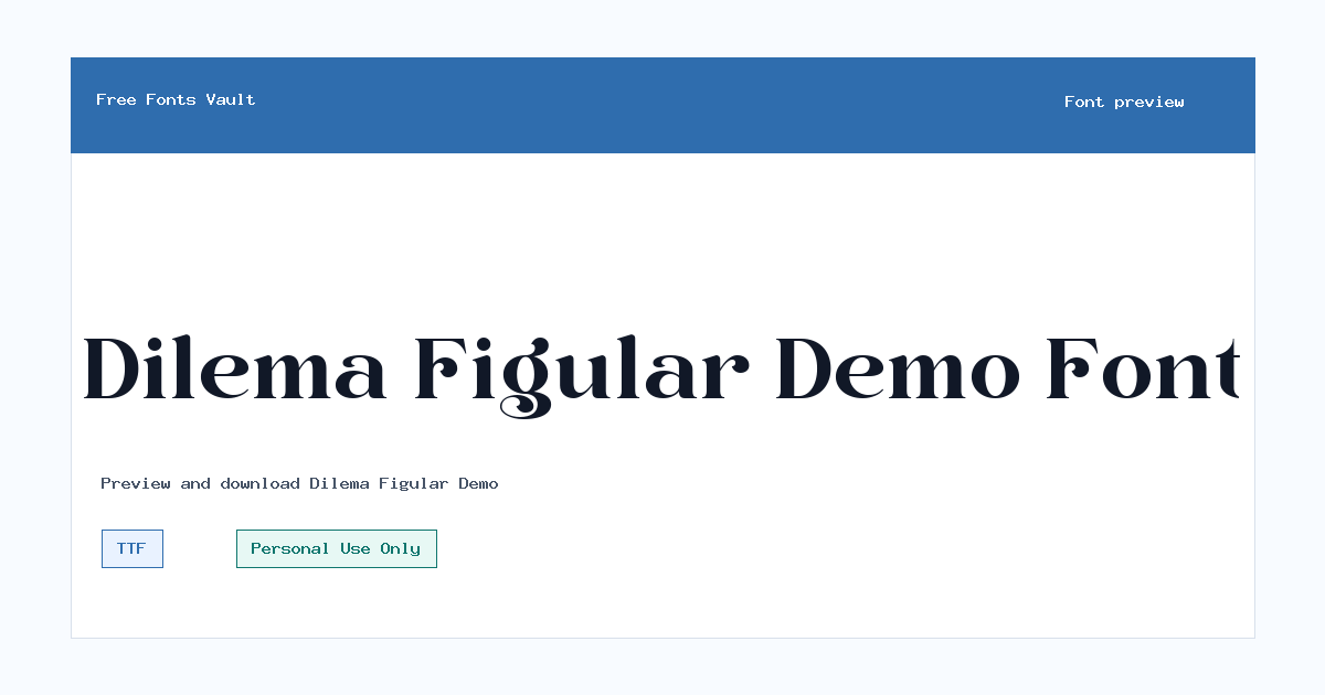 Dilema Figular Demo font preview showing the family name