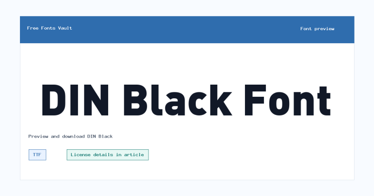 DIN Black font preview