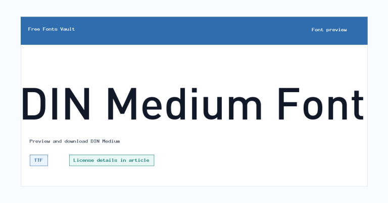 DIN Medium font preview