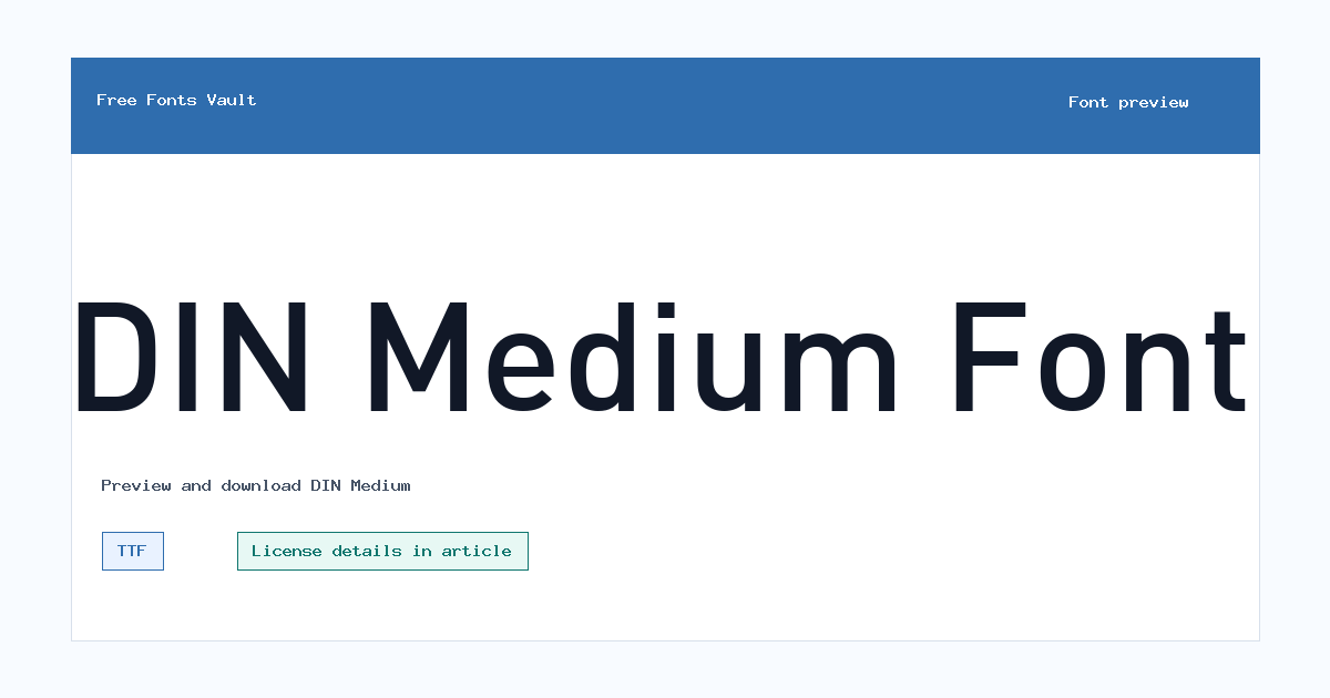 DIN Medium font preview showing the family name
