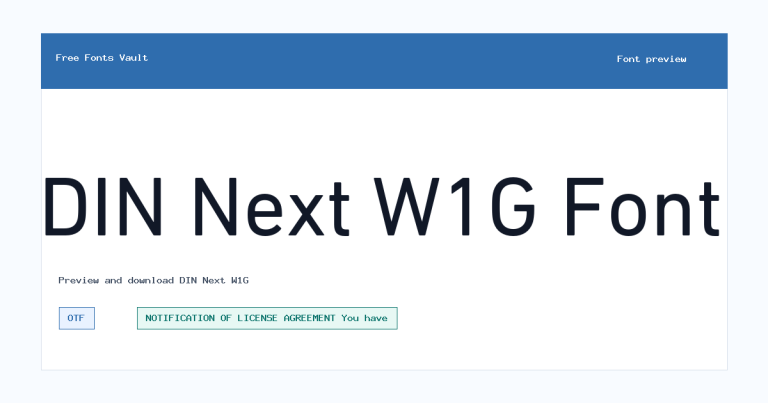 DIN Next W1G font preview