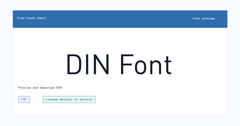 DIN font preview