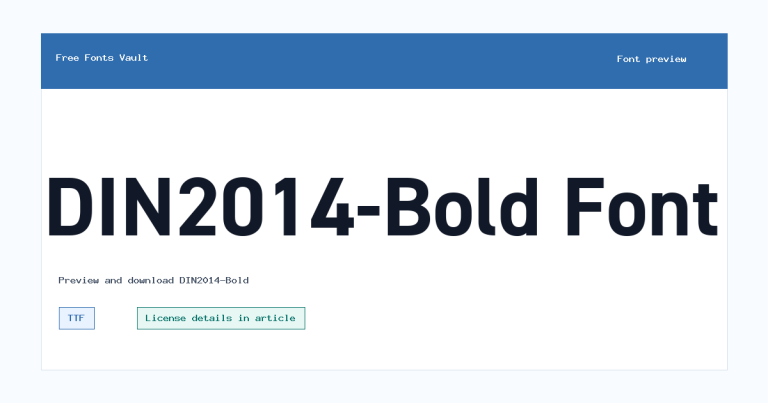 DIN2014-Bold font preview