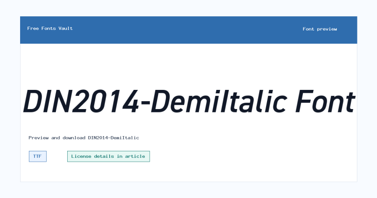 DIN2014-DemiItalic font preview