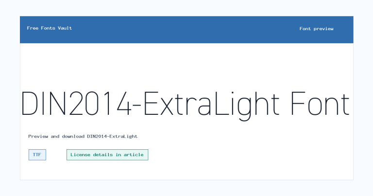DIN2014-ExtraLight font preview
