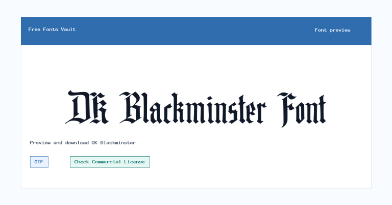 DK Blackminster font preview