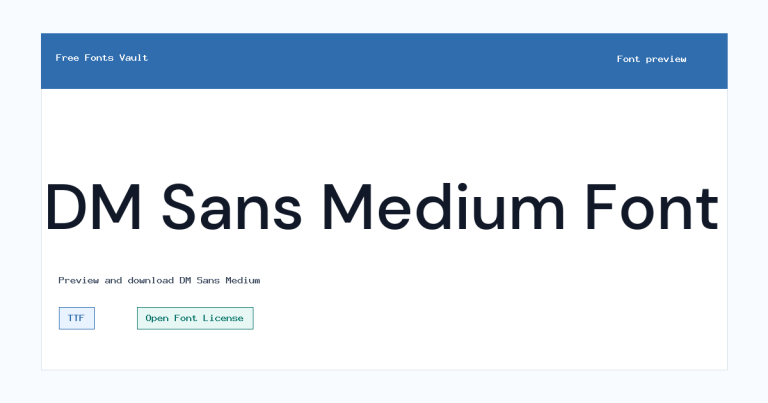 DM Sans Medium font preview