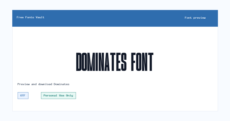 Dominates font preview