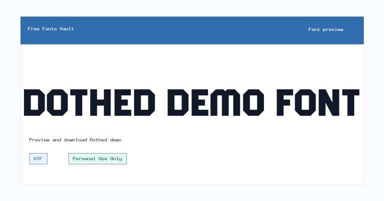 Dothed demo font preview