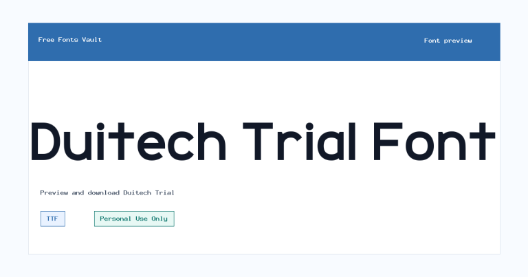 Duitech Trial font preview