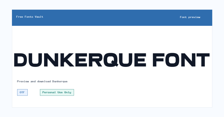 Dunkerque font preview