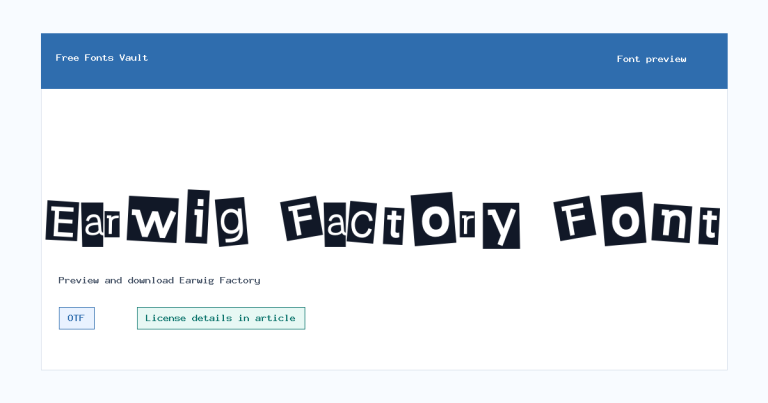 Earwig Factory font preview