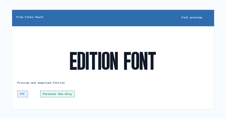 Edition font preview
