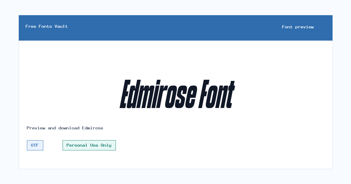 Edmirose font preview showing the family name