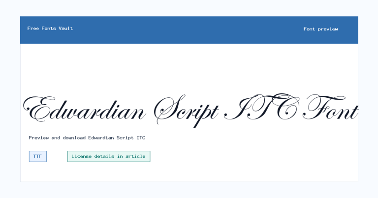 Edwardian Script ITC font preview