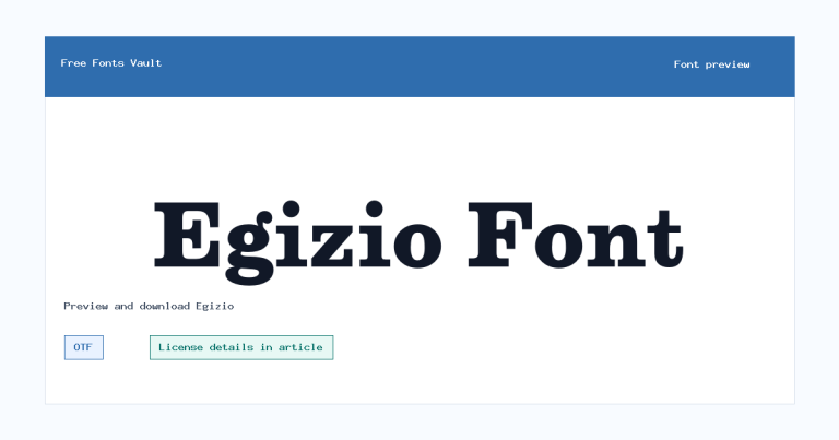 Egizio font preview