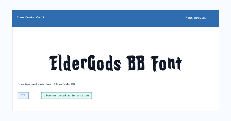 ElderGods BB font preview