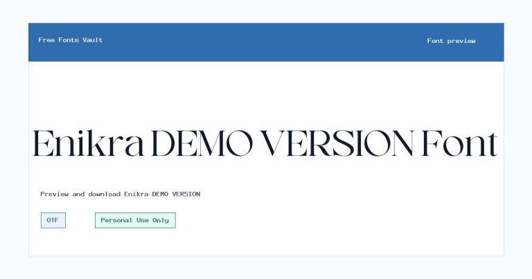 Enikra DEMO VERSION font preview