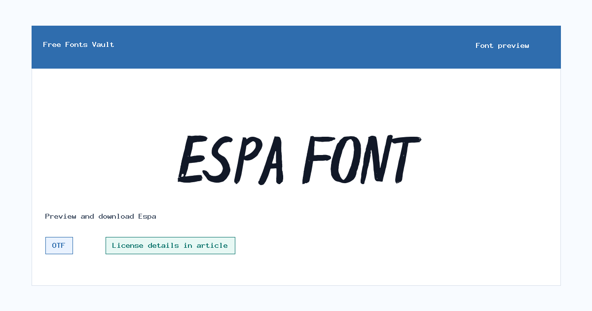 Espa font preview showing the family name