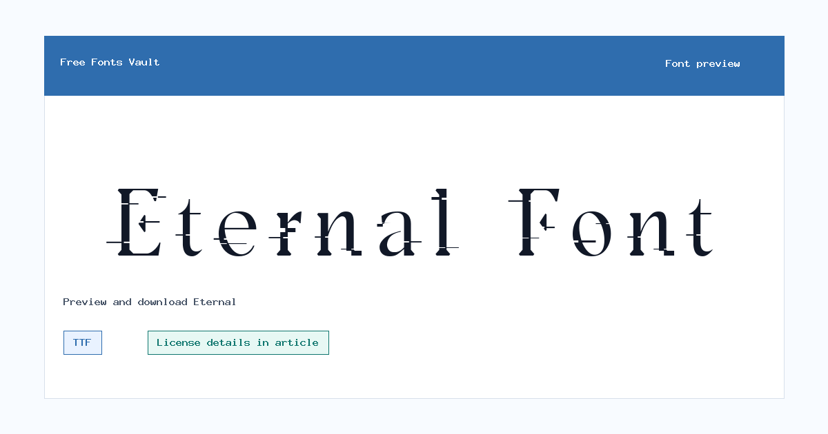 Eternal font preview showing the family name