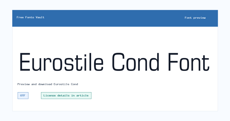 Eurostile Cond font preview