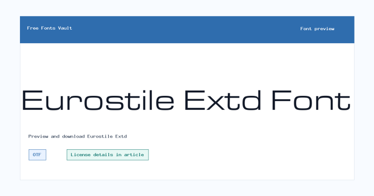 Eurostile Extd font preview