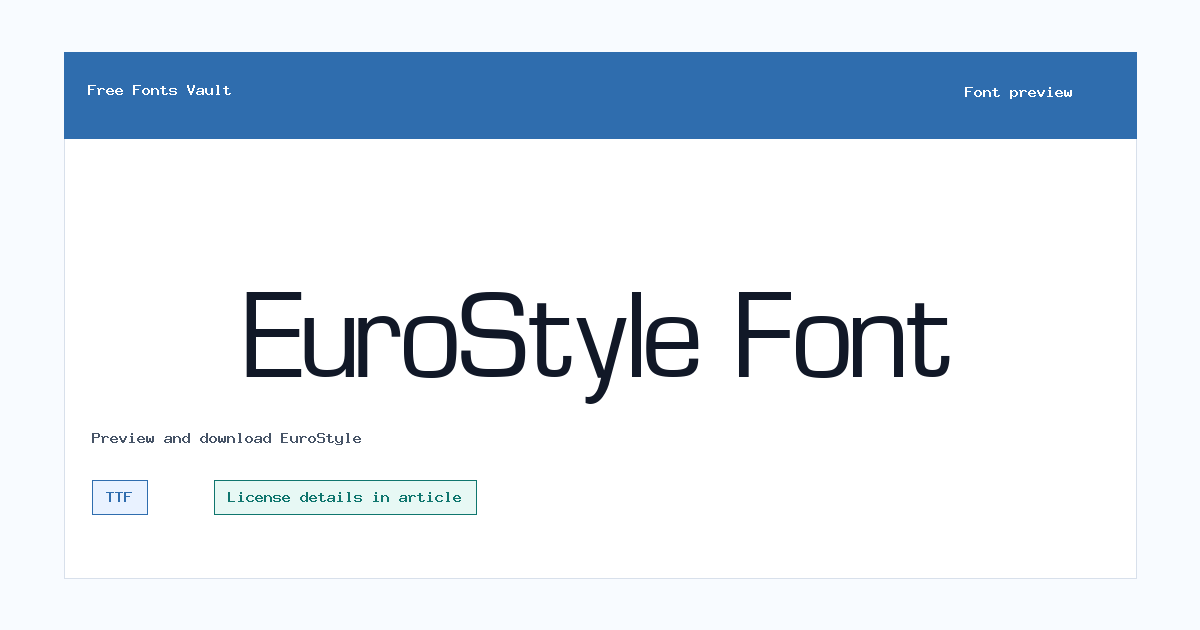 EuroStyle font preview showing the family name