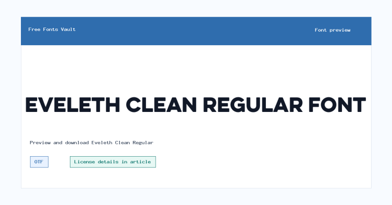 Eveleth Clean Regular font preview