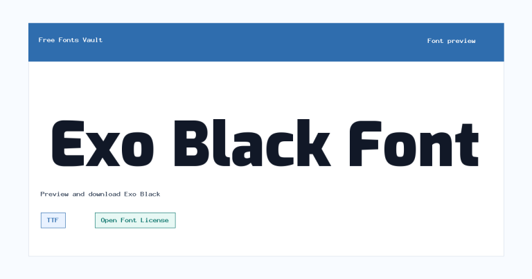 Exo Black font preview