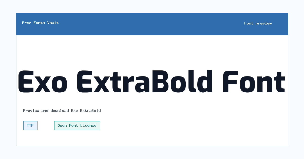 Exo ExtraBold font preview showing the family name