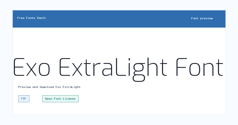 Exo ExtraLight font preview