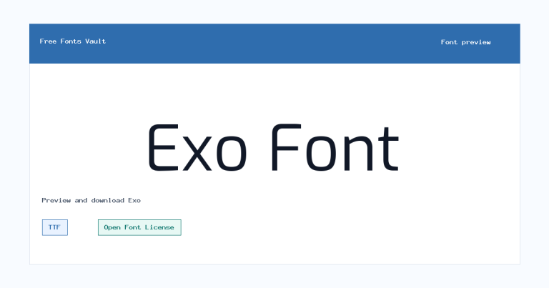 Exo font preview