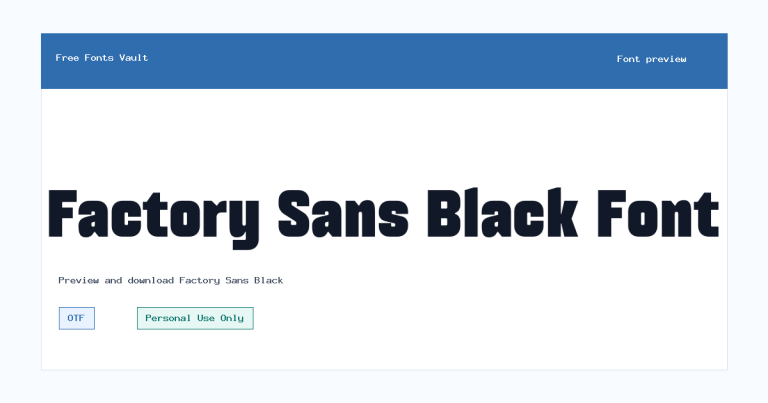Factory Sans Black font preview
