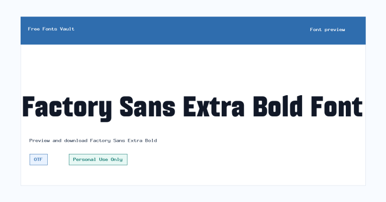Factory Sans Extra Bold font preview