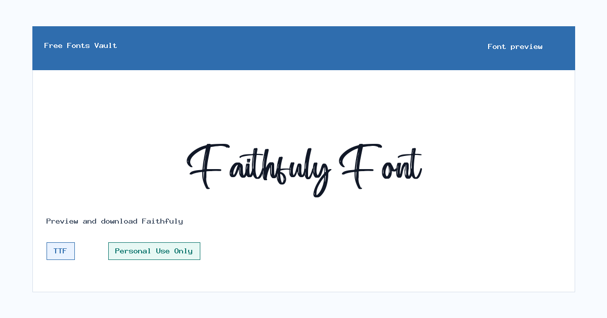 Faithfuly font preview showing the family name