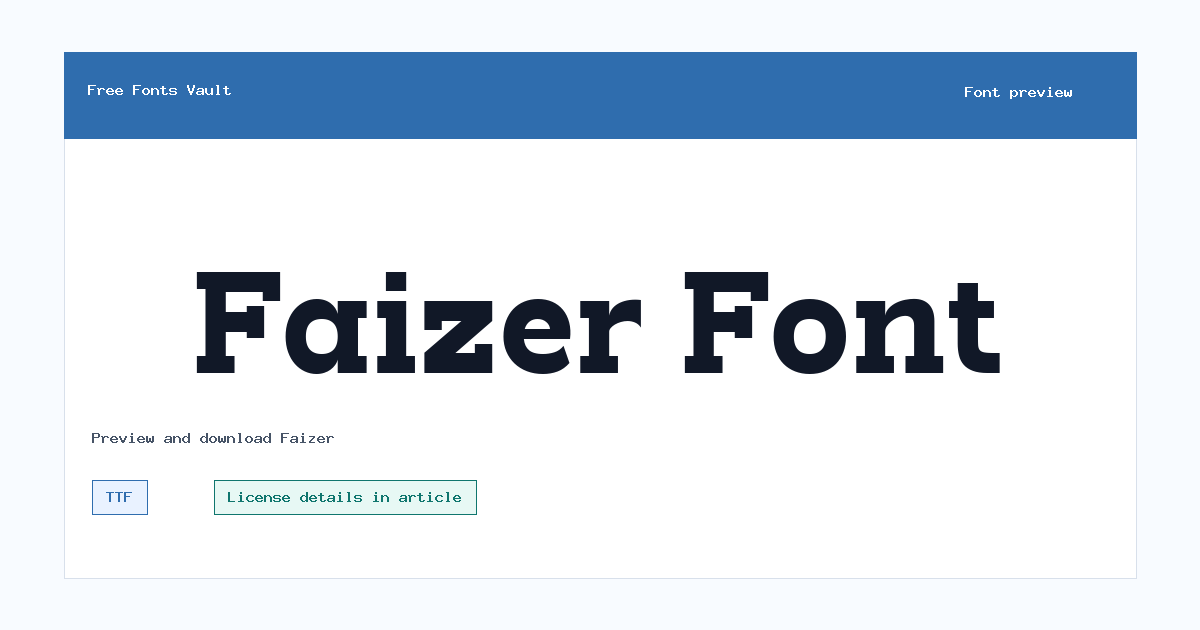 Faizer font preview showing the family name