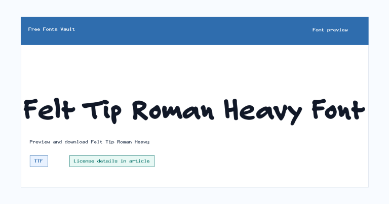 Felt Tip Roman Heavy font preview