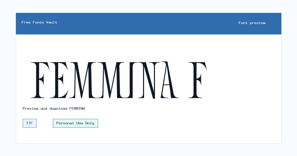 FEMMINA font preview showing the family name