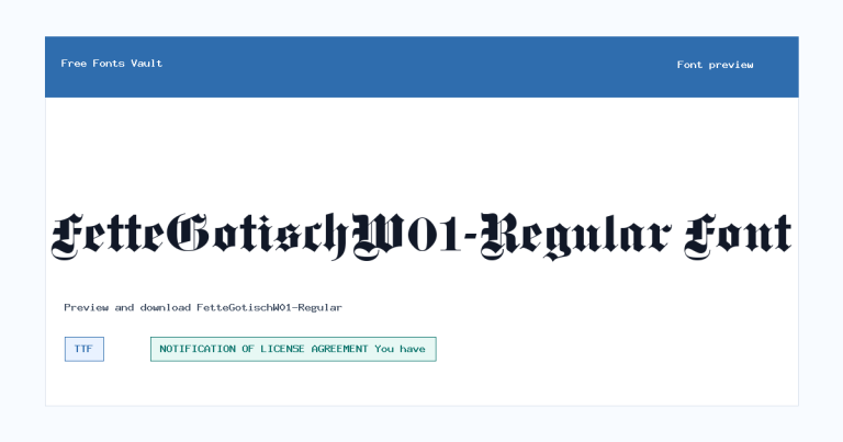 FetteGotischW01-Regular font preview