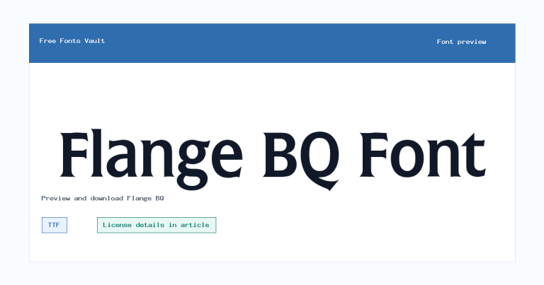 Flange BQ font preview