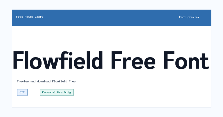 Flowfield Free font preview