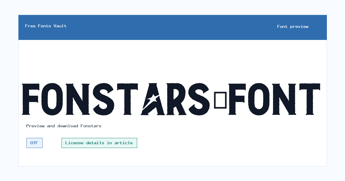 Fonstars font preview showing the family name