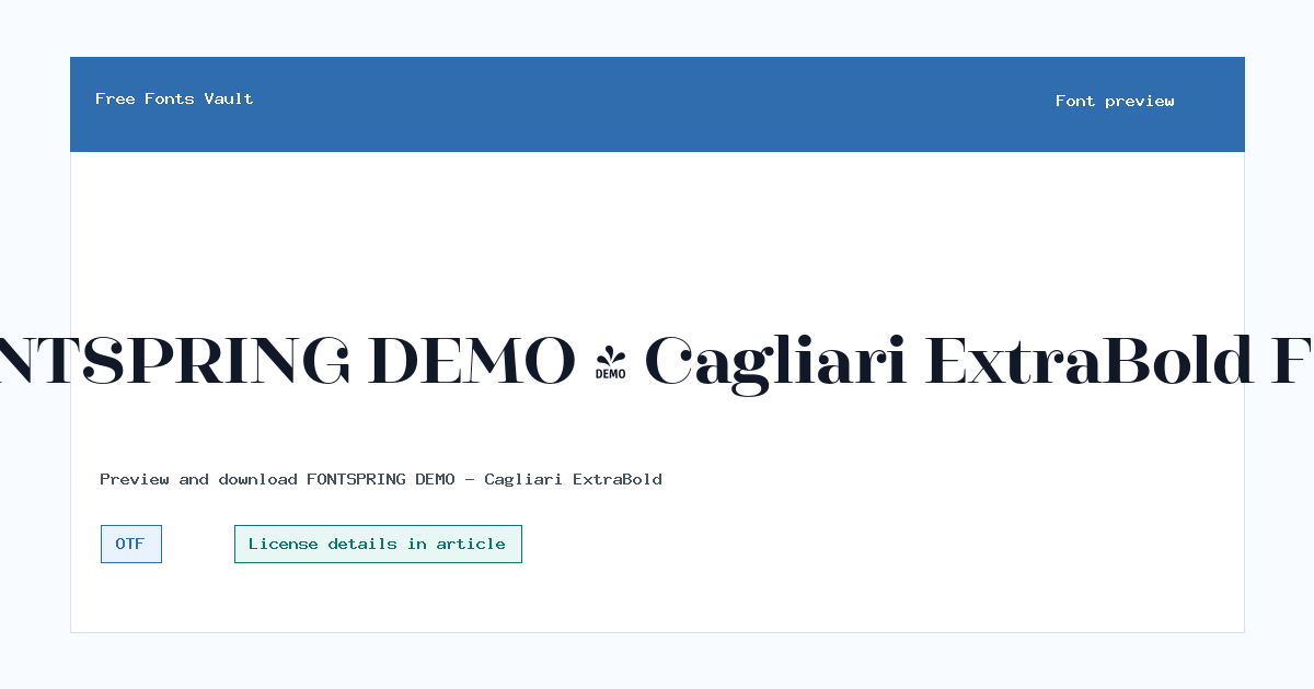 FONTSPRING DEMO - Cagliari ExtraBold font preview showing the family name
