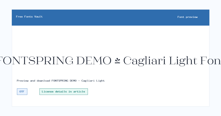 FONTSPRING DEMO – Cagliari Light font preview
