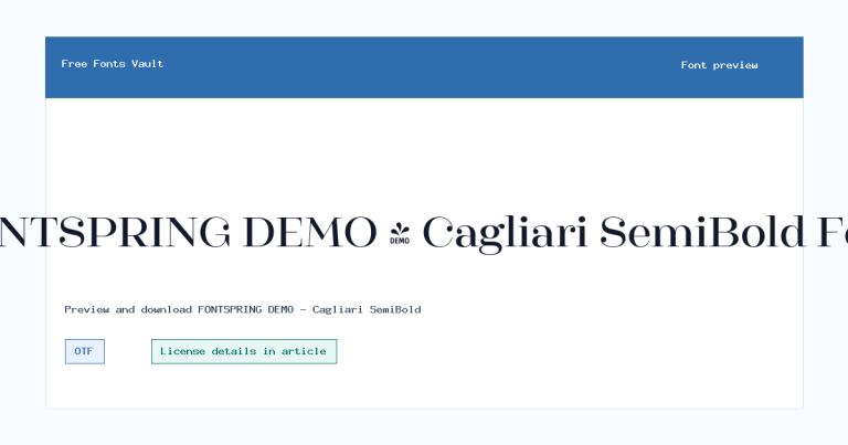 FONTSPRING DEMO – Cagliari SemiBold font preview