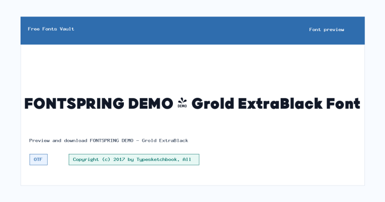 FONTSPRING DEMO – Grold ExtraBlack font preview