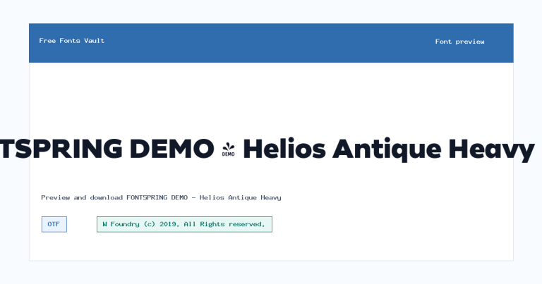 FONTSPRING DEMO – Helios Antique Heavy font preview