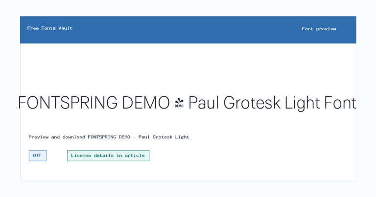 FONTSPRING DEMO – Paul Grotesk Light font preview
