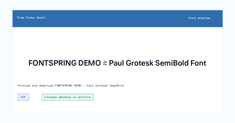 FONTSPRING DEMO – Paul Grotesk SemiBold font preview