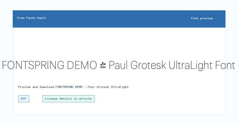 FONTSPRING DEMO – Paul Grotesk UltraLight font preview